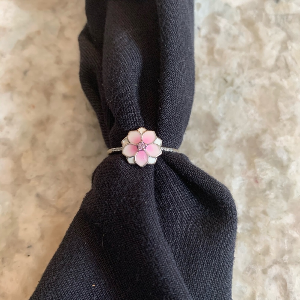 Pandora Magnolia Bloom Pink Flower Ring